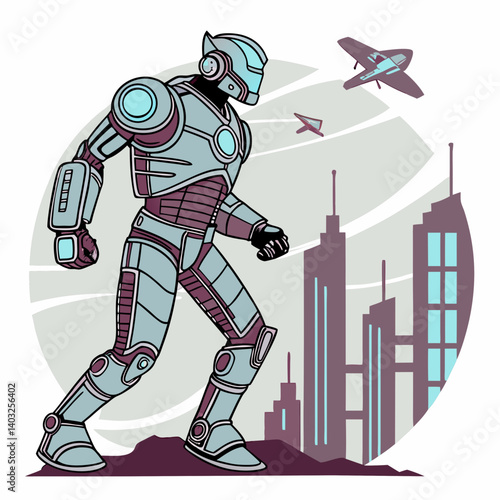 Creative Digital Artwork of a Futuristic Robot