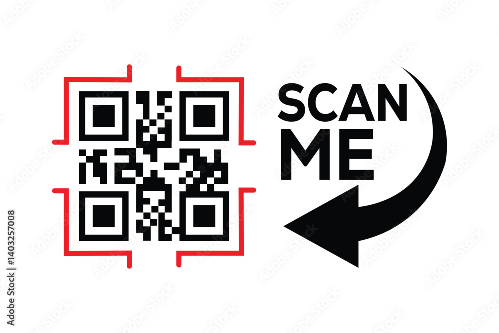 QR code scan icon set. Scan me frame. QR code scan for smartphone. QR code for mobile app, payment and identification. Vector illustration. QR code scan icon set. Scan me frame. QR code scan for smartphone. QR code for mobile app, payment and identification. Vector illustration.