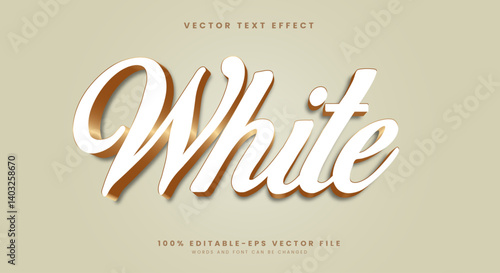 White 3D editable text effect Template Suitable for Luxury style