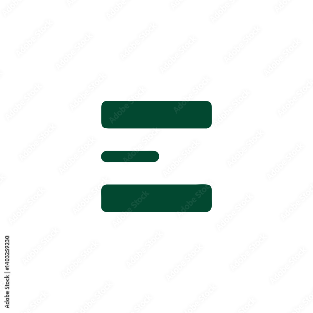 Elegant Dark Green Horizontal Menu Bar Icon Design Element for Website and Application Interfaces Elegant Dark Green Horizontal Menu Bar Icon Design Element for Website and Application Interfaces