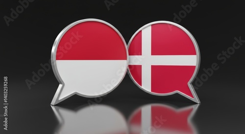 Indonesia and Denmark dialogue presented in overlapping speech bubbles concept Free Download Indonesia and Denmark dialogue presented in overlapping speech bubbles concept - GFXLoad