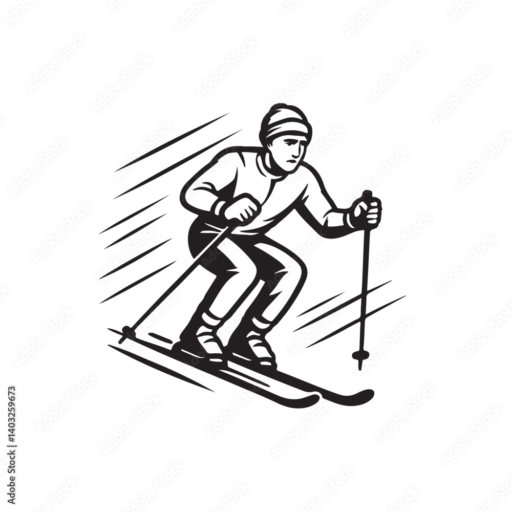 Obraz premium skier on a snowboard vector