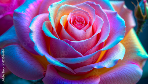 Rainbow roses close-up