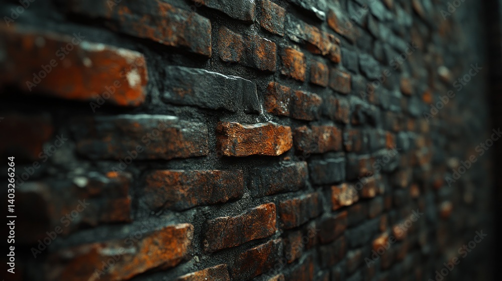 Aged brick wall texture. Close-up view of a weathered brickwork Aged brick wall texture. Close-up view of a weathered brickwork