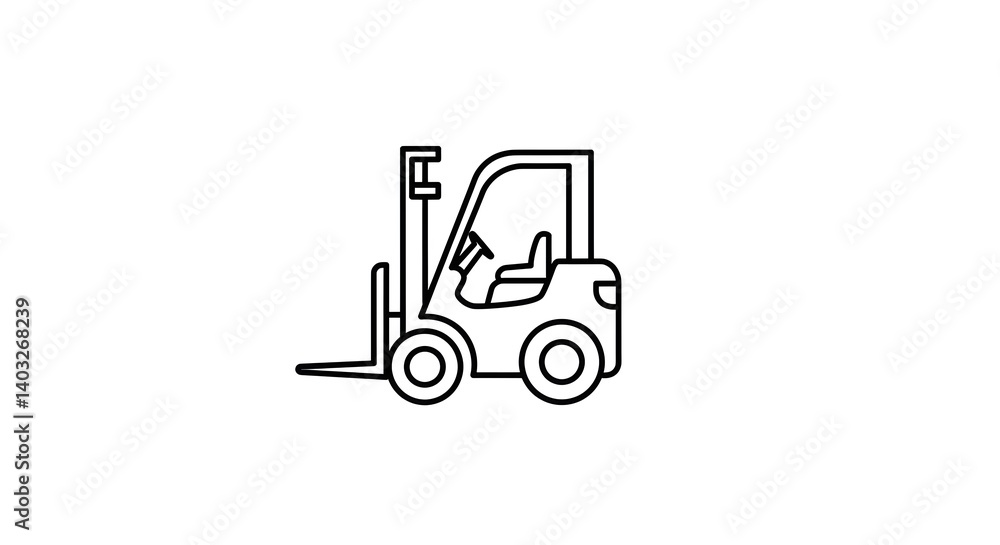 Forklift Outline Icon Vector Illustration Forklift Outline Icon Vector Illustration