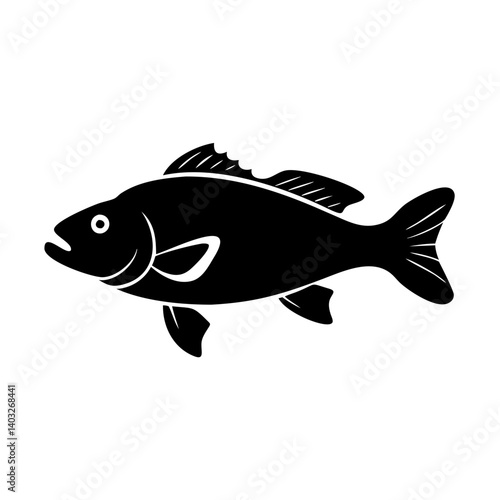 barramundi icon, barramundi silhouette vector illustration-simple silhouette illustration of barramundi, perfect for barramundi logos and icons