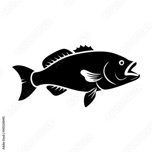 barramundi icon, barramundi silhouette vector illustration-simple silhouette illustration of barramundi, perfect for barramundi logos and icons