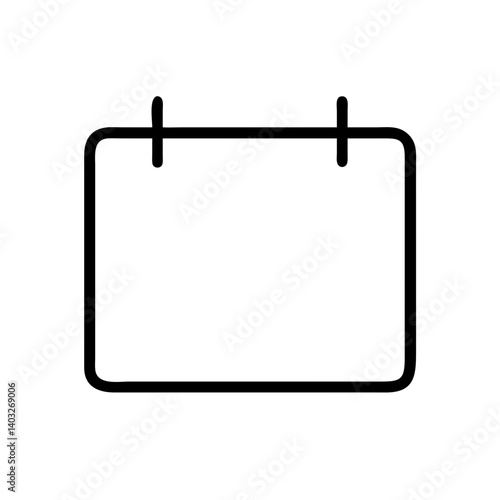 Academic calendar icon, education planning concept, black and white design