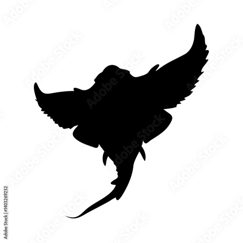 angel shark icon, angel shark silhouette vector illustration-simple silhouette illustration of angel shark, perfect for angel shark logos and icons