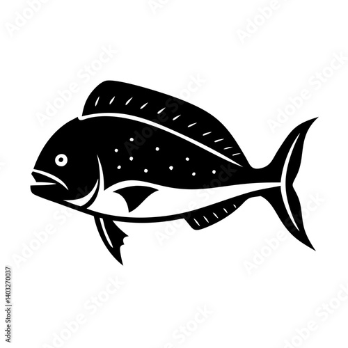 dorado mahi mahi icon, dorado mahi mahi silhouette vector illustration-simple silhouette illustration of dorado mahi mahi, perfect for dorado mahi mahi logos and icons