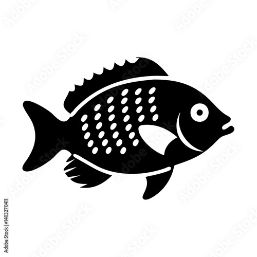 tilapia icon, tilapia silhouette vector illustration-simple silhouette illustration of tilapia, perfect for tilapia logos and icons
