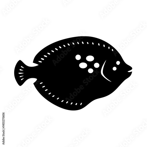 flounder icon, flounder silhouette vector illustration-simple silhouette illustration of flounder, perfect for flounder logos and icons