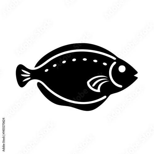 flounder icon, flounder silhouette vector illustration-simple silhouette illustration of flounder, perfect for flounder logos and icons