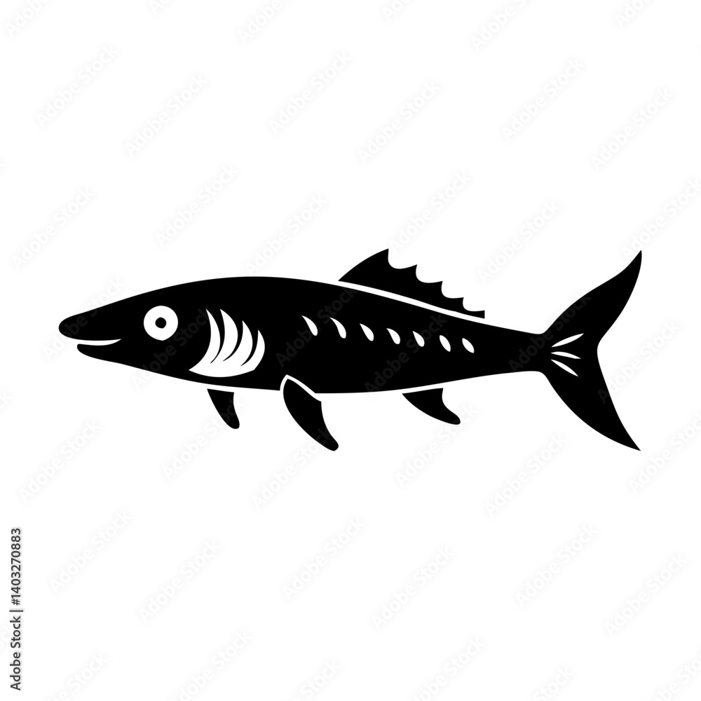 Fototapeta premium barracuda icon, barracuda silhouette vector illustration-simple silhouette illustration of barracuda, perfect for barracuda logos and icons
