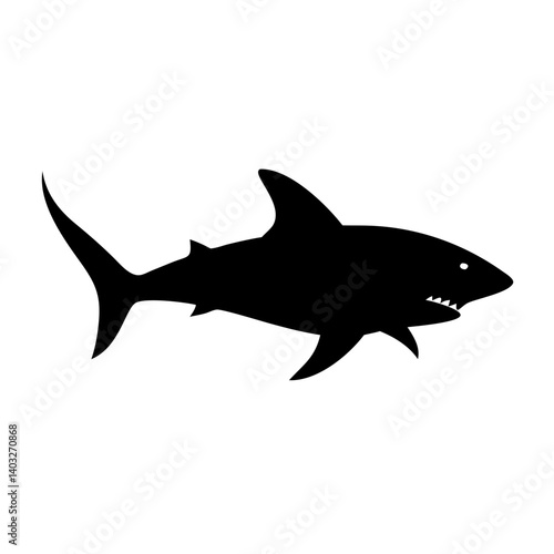 shark icon, shark silhouette vector illustration-simple silhouette illustration of shark, perfect for shark logos and icons