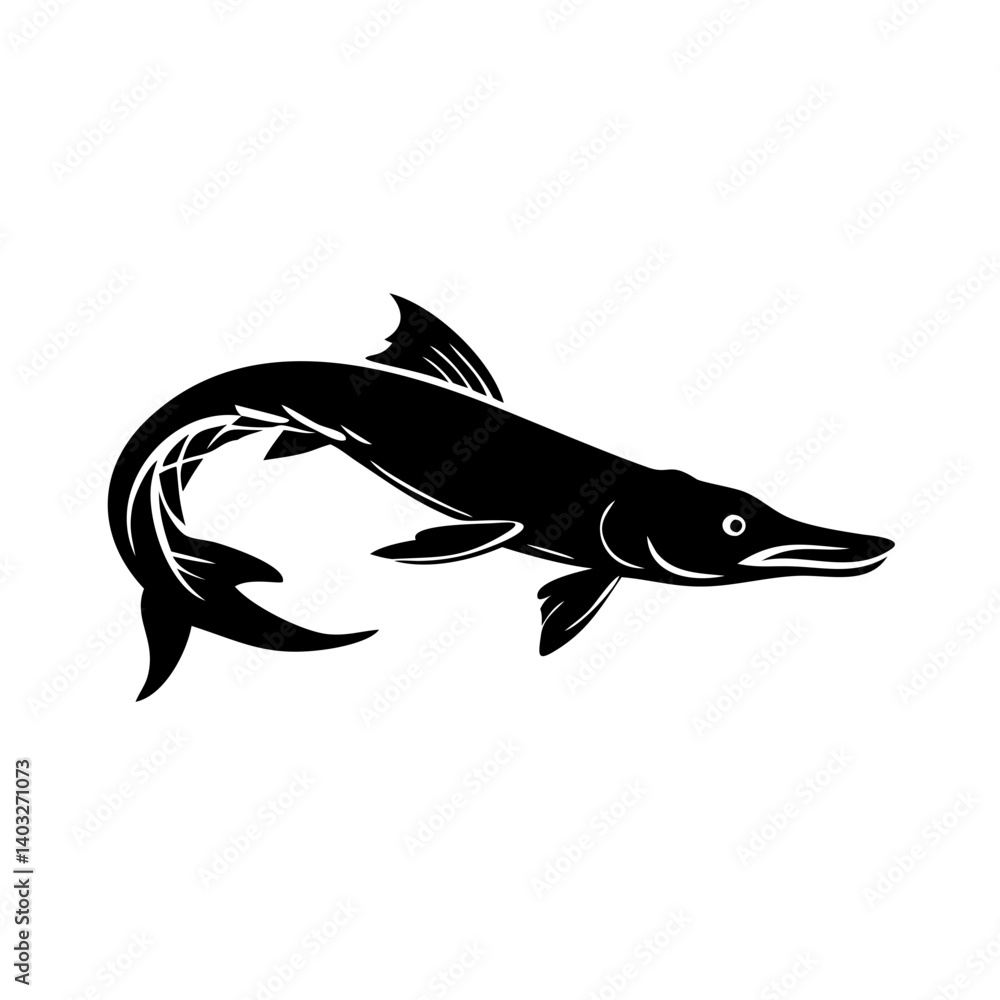 Fototapeta premium pike icon, pike silhouette vector illustration-simple silhouette illustration of pike, perfect for pike logos and icons