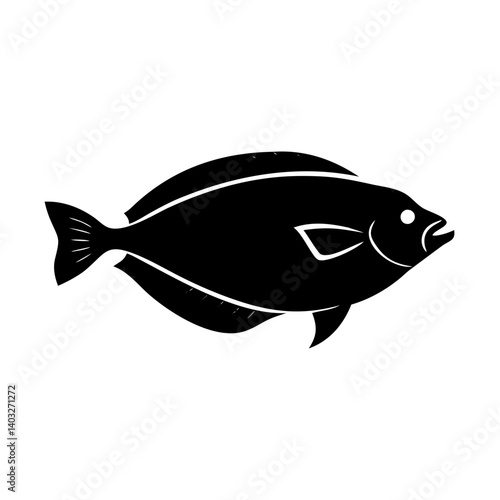 halibut icon, halibut silhouette vector illustration-simple silhouette illustration of halibut, perfect for halibut logos and icons