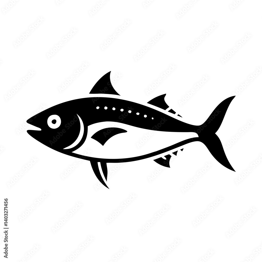 Fototapeta premium tuna icon, tuna silhouette vector illustration-simple silhouette illustration of tuna, perfect for tuna logos and icons