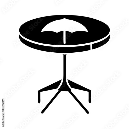 bistro table icon, bistro table silhouette vector illustration-simple silhouette illustration of bistro table, perfect for bistro table logos and icons