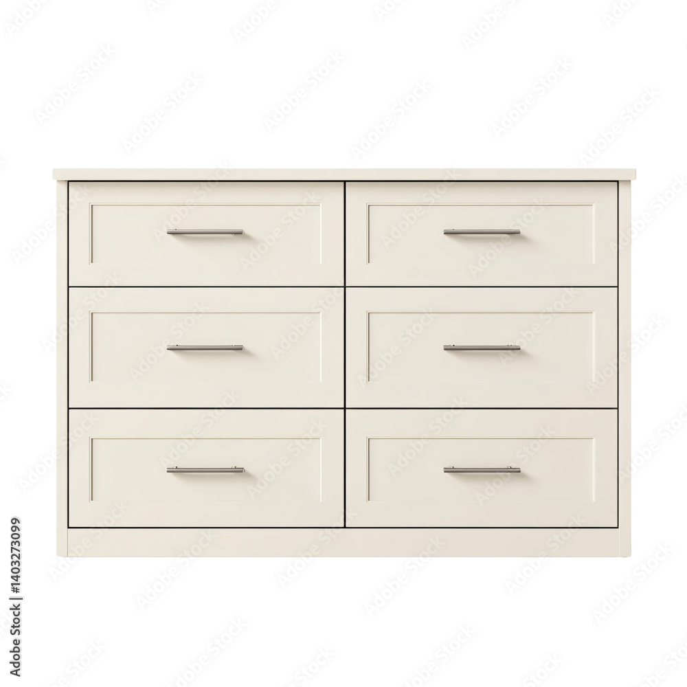 White Six-Drawer Dresser: A sleek and modern six-drawer dresser with clean lines and understated elegance. Featuring six spacious drawers with sleek, metal pulls. White Six-Drawer Dresser: A sleek and modern six-drawer dresser with clean lines and understated elegance. Featuring six spacious drawers with sleek, metal pulls.