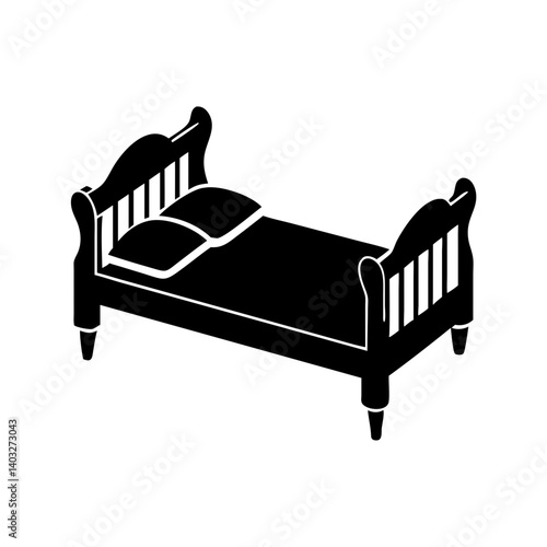 daybed icon, daybed silhouette vector illustration-simple silhouette illustration of daybed, perfect for daybed logos and icons