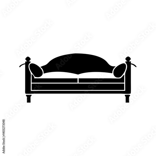 daybed icon, daybed silhouette vector illustration-simple silhouette illustration of daybed, perfect for daybed logos and icons