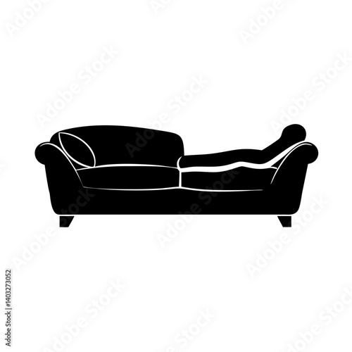 reclining sofa icon, reclining sofa silhouette vector illustration-simple silhouette illustration of reclining sofa, perfect for reclining sofa logos and icons