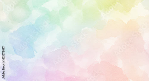 Abstract Easter watercolor background in soft pastel hues