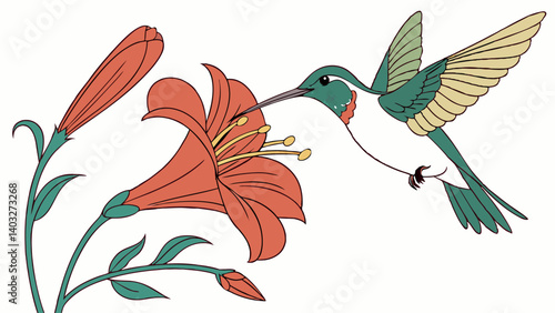 hummingbird and flower