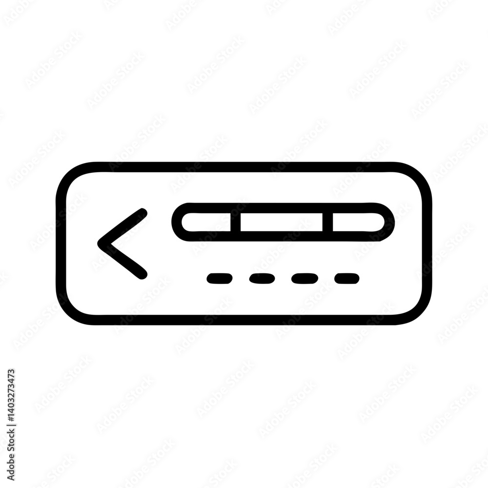 Input prompt line icon with arrow in black and white outline design for user interaction Input prompt line icon with arrow in black and white outline design for user interaction