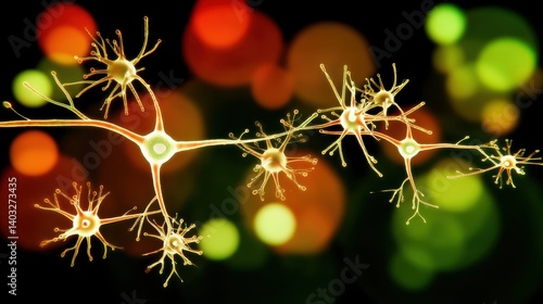 A vibrant, holographic neural network swirls with colors, illustrating the complexity and connectivity of the human brain’s inner workings.