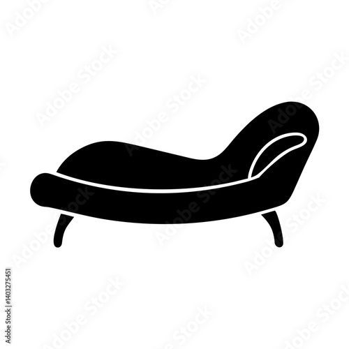 chaise lounge icon, chaise lounge silhouette vector illustration-simple silhouette illustration of chaise lounge, perfect for chaise lounge logos and icons