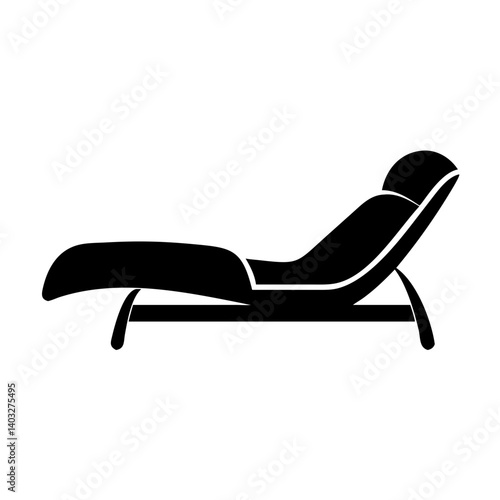 chaise lounge icon, chaise lounge silhouette vector illustration-simple silhouette illustration of chaise lounge, perfect for chaise lounge logos and icons