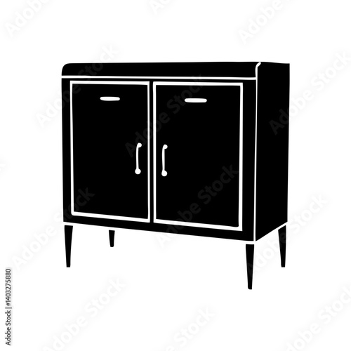 cabinet icon, cabinet silhouette vector illustration-simple silhouette illustration of cabinet, perfect for cabinet logos and icons