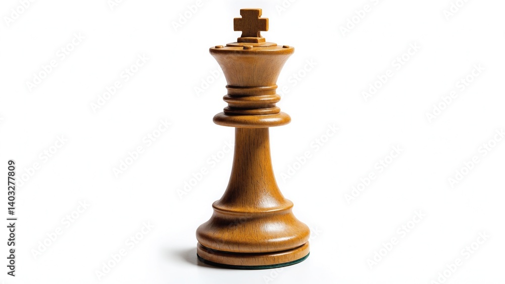 Isolated Chess King Piece on White Background for Strategy Game Concept Isolated Chess King Piece on White Background for Strategy Game Concept