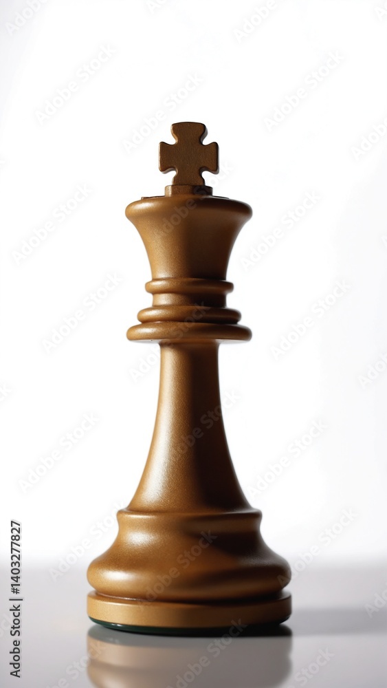 Isolated Chess King Piece on White Background for Strategy Game Concept Isolated Chess King Piece on White Background for Strategy Game Concept