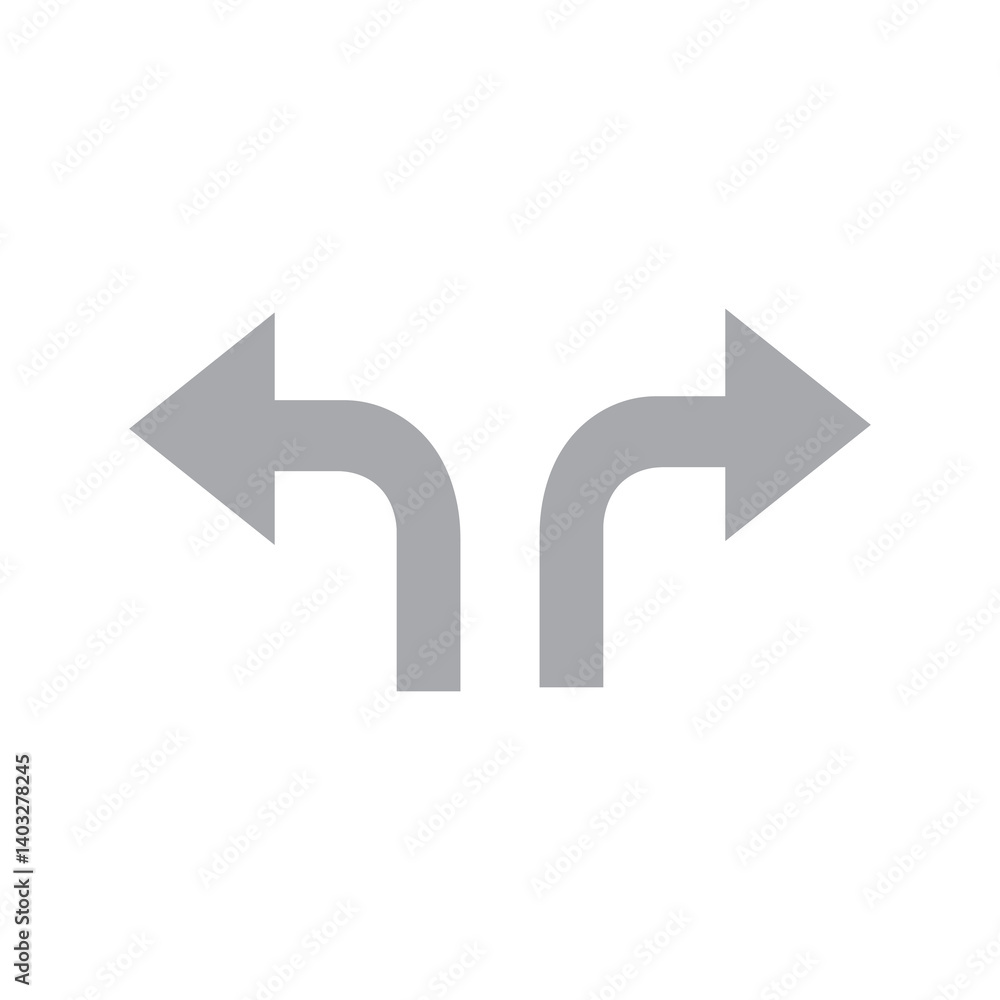right left turn arrow sign right left turn arrow sign