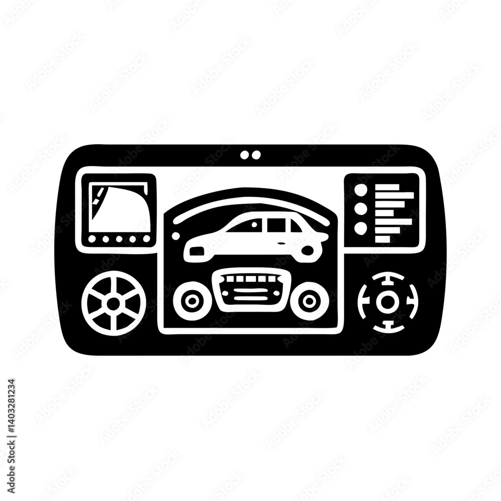 car dashboard screen icon, car dashboard screen silhouette vector illustration-simple silhouette illustration of car dashboard screen, perfect for car dashboard screen logos and icons car dashboard screen icon, car dashboard screen silhouette vector illustration-simple silhouette illustration of car dashboard screen, perfect for car dashboard screen logos and icons
