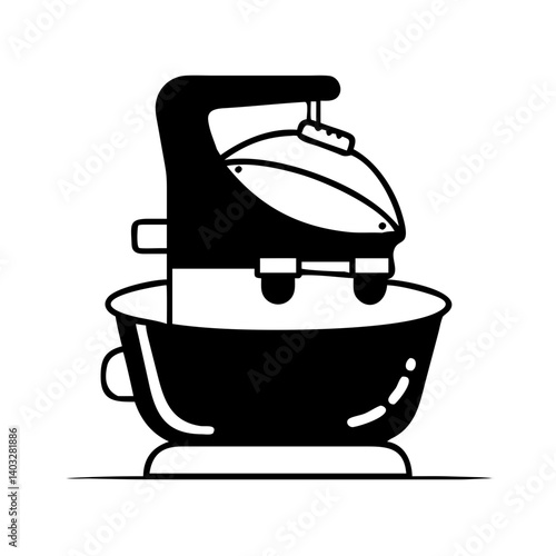 food processor icon, food processor silhouette vector illustration-simple silhouette illustration of food processor, perfect for food processor logos and icons