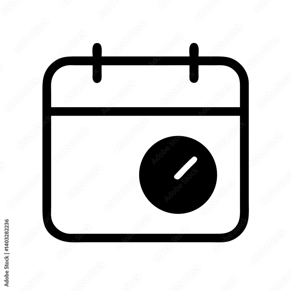 Reminder calendar icon illustration on a white background, clean and modern design Reminder calendar icon illustration on a white background, clean and modern design