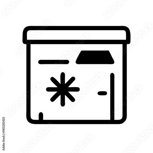 Cold storage icon, minimalist design, refrigeration symbol, temperature control graphic
