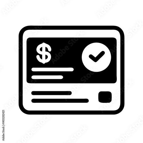 Credit score icon, minimalist design, financial approval symbol, loan graphic