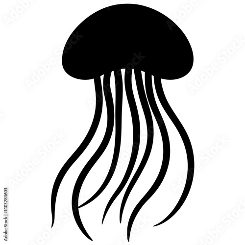 Black silhouette of a jellyfish
