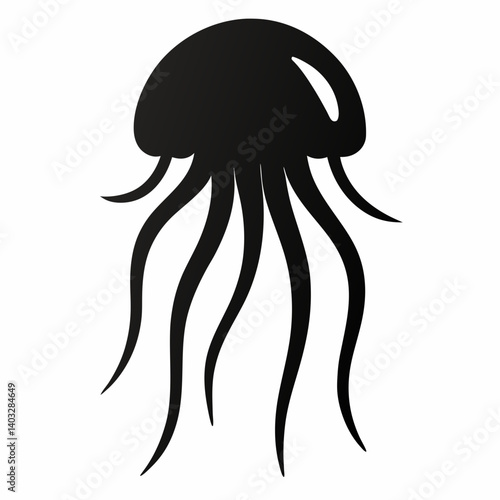 Black silhouette of a jellyfish