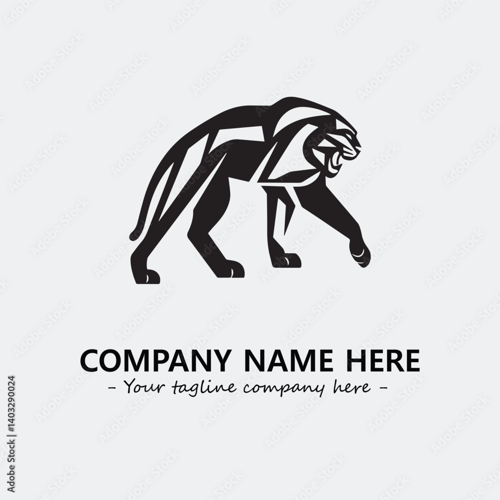 Fototapeta premium Phanter illustration black and white for logo company vector image 