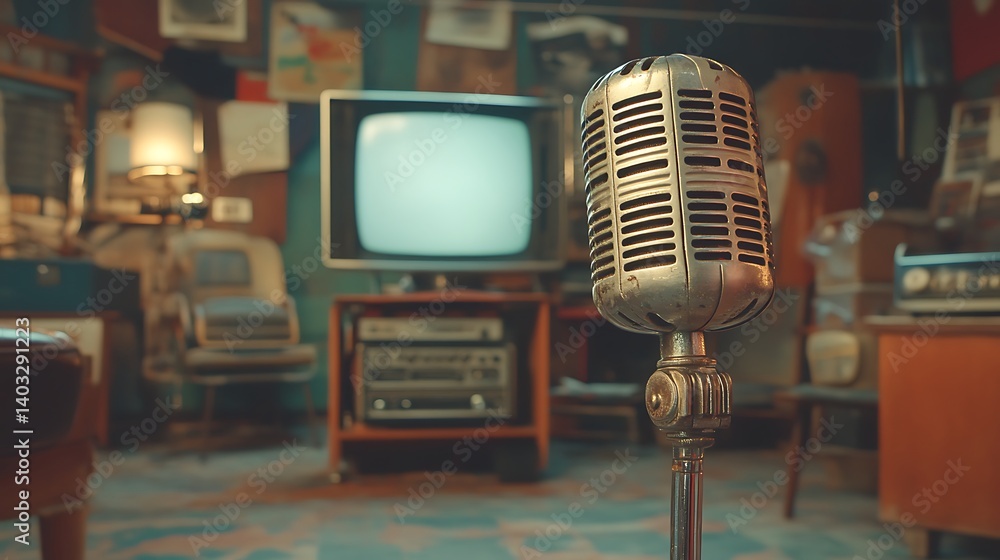 Retro Studio Room with Mic