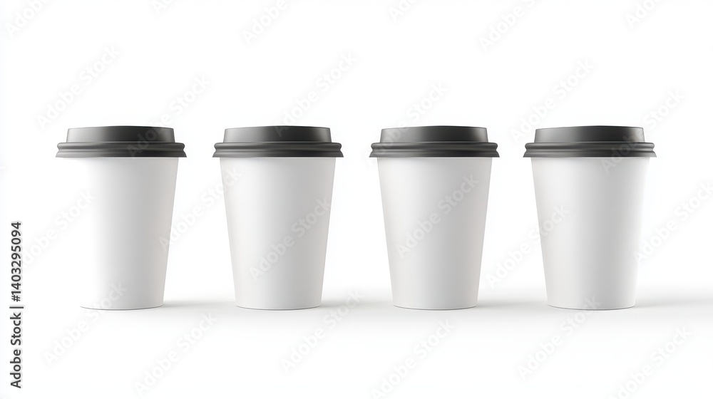 Blank white takeaway coffee cups mockup or mock up template isolated on white background. Blank white takeaway coffee cups mockup or mock up template isolated on white background.