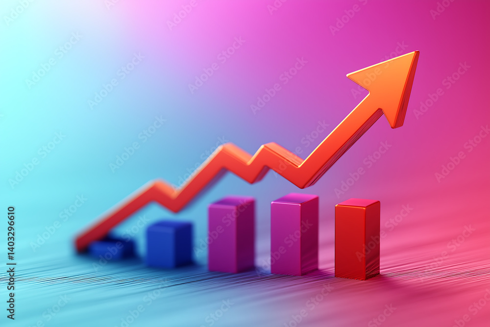 Fototapeta premium Stock market growth chart financial success investment business trend