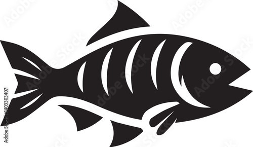 Black and white fish vector