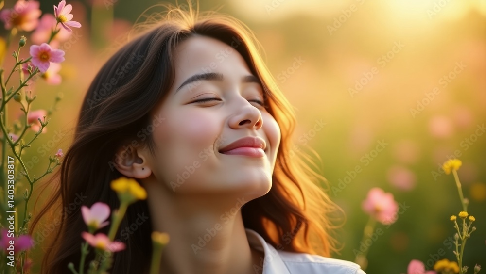 Naklejka premium A Moment of Bliss in Nature's Embrace